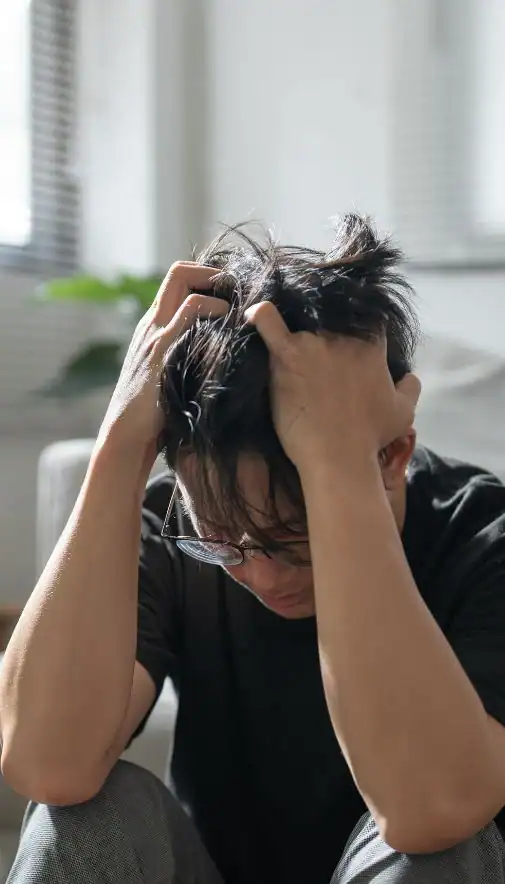 Image of upset man because of erectile dysfunction symptoms Kingston Upon Thames